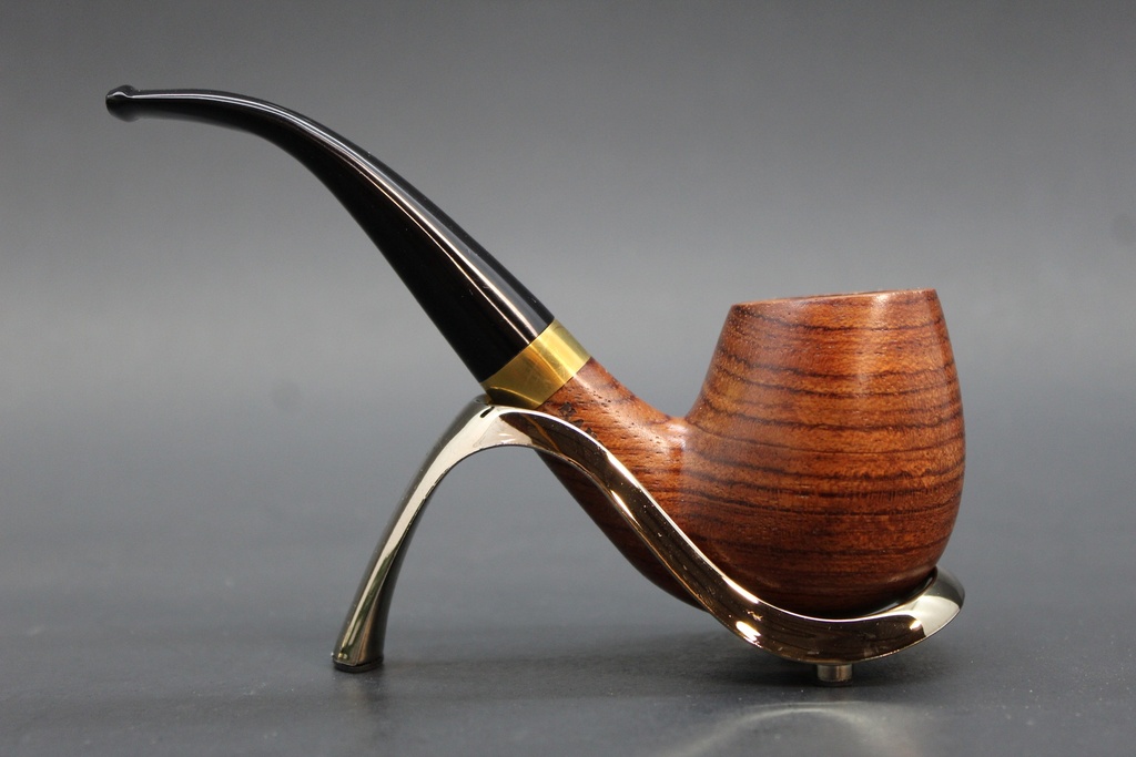 Deezil Rosewood Bent Billiard Pipe w/Gold Ring