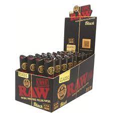 RAW CONES- BLACK CLASSIC 1 1/4 6PK