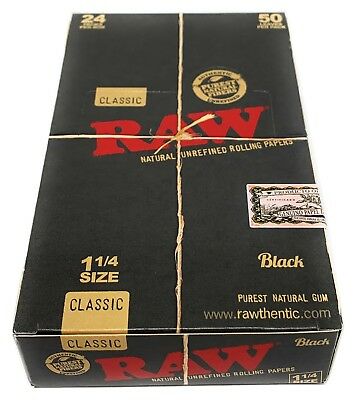 Raw- Black Rolling Paper 1 1/4