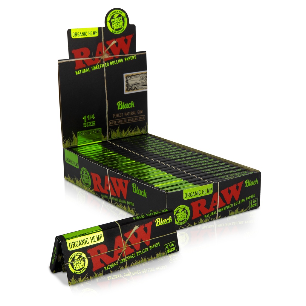 Raw- Black Organic Paper- 1 1/4