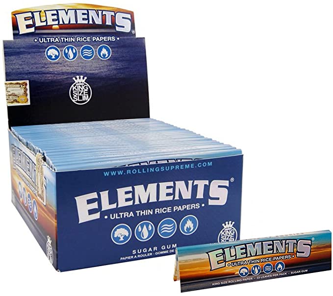 Elements Ultra Thin Rice Paper King Size Slim- 50ct